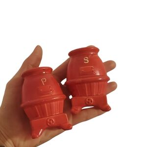 Vintage Red Stove Salt And Pepper Set